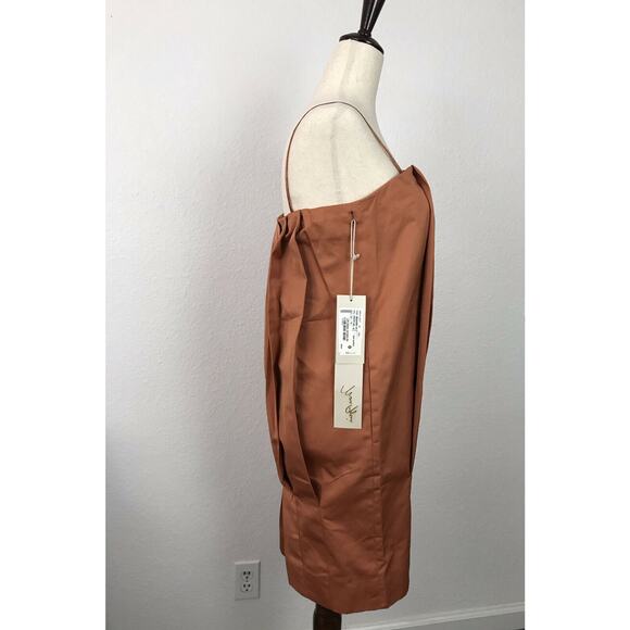 Max Azria Pleated Bodycon Tank Dress Rust - Picture 6 of 12